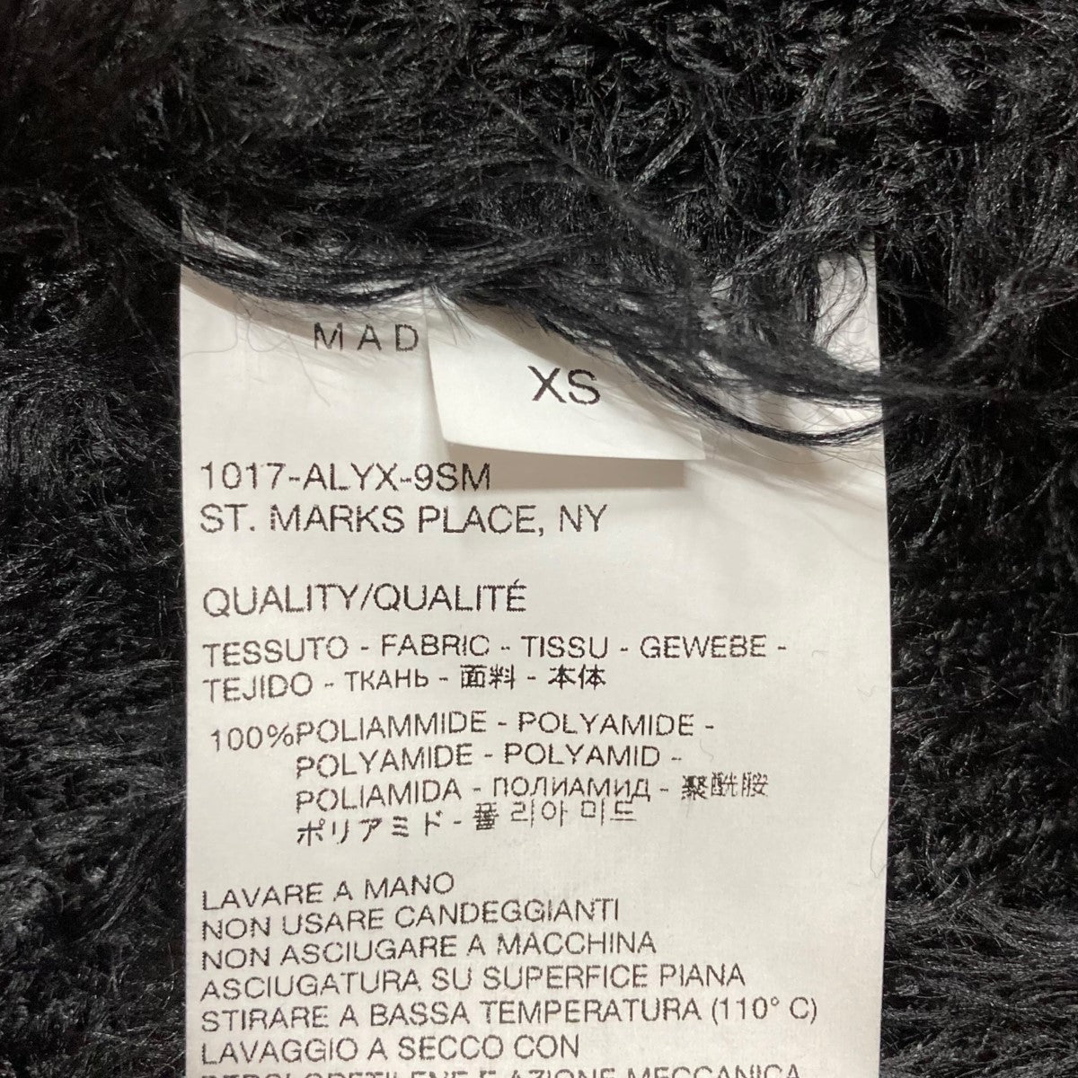 1017 ALYX 9SM(アリクス) シャギーニット ブラック サイズ XS｜【公式