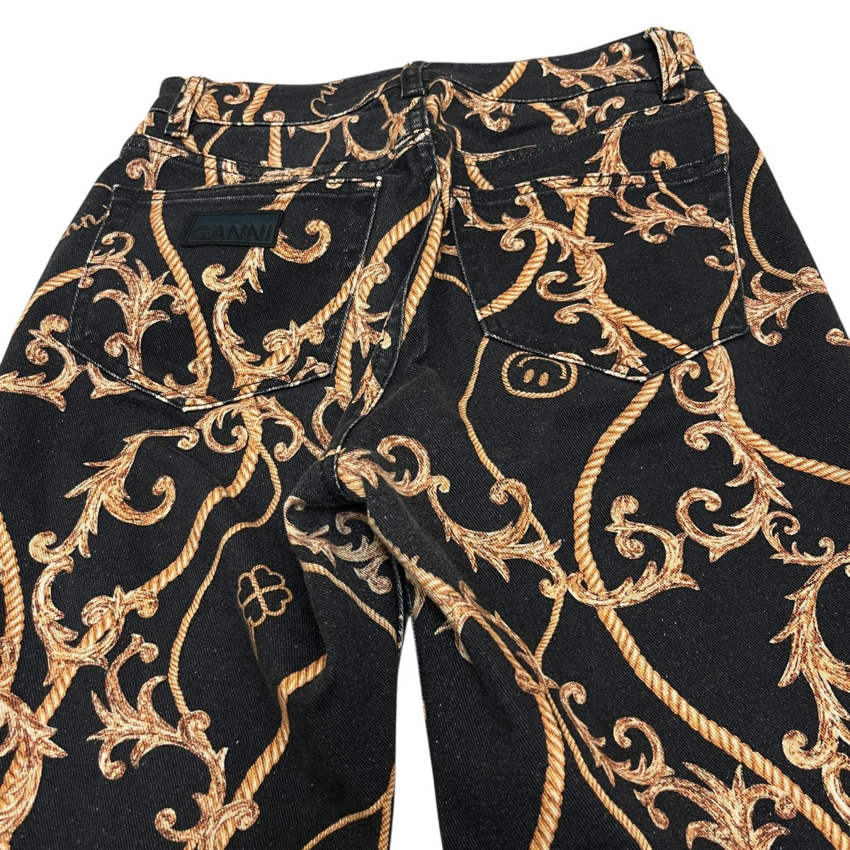 Ganni BETZY CROPPED総柄デニムパンツ6408 古着・中古-4枚目のアイテム画像