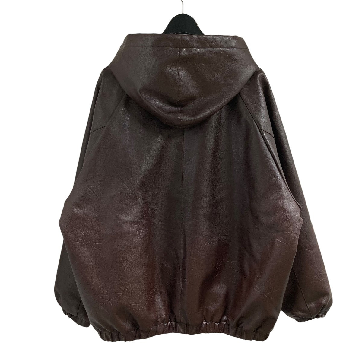 HUF ジップアップフェイクレザーフーディジャケット 古着・中古-4枚目のアイテム画像