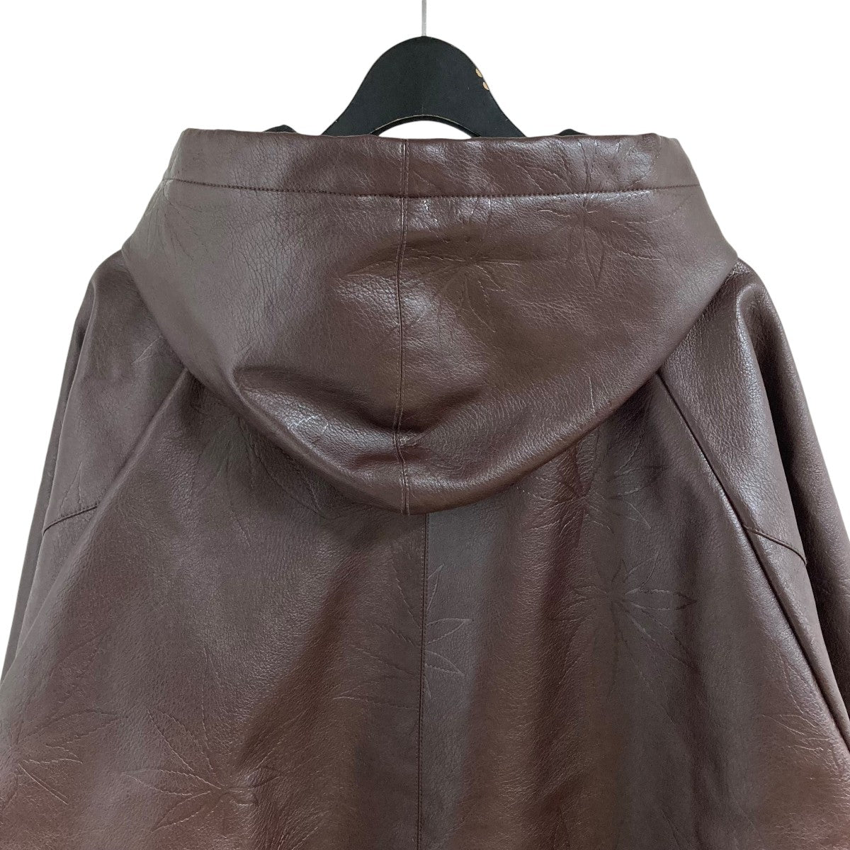 HUF ジップアップフェイクレザーフーディジャケット 古着・中古-5枚目のアイテム画像