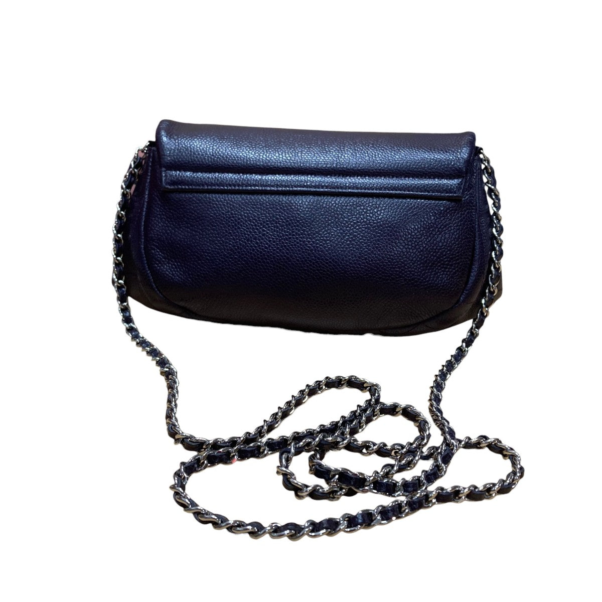 ーハーフムーン キャビアスキン チェーンハンドバッグ