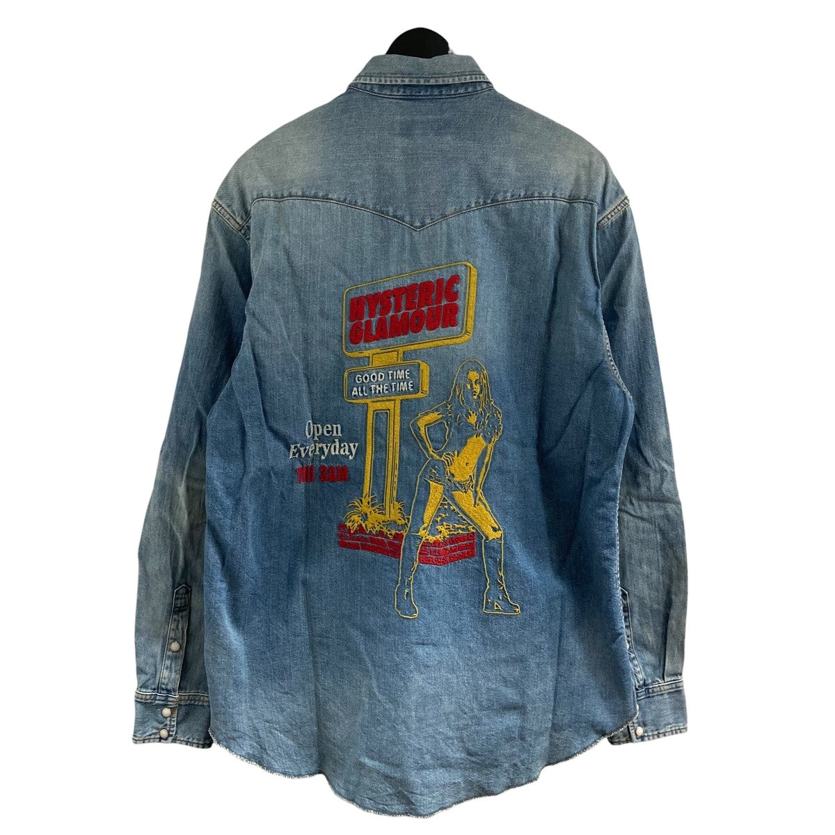 【完売】ヒステリックグラマー デニム ウエスタンシャツ 刺繍ロゴ HYSTERIC GLAMOUR（ヒステリックグラマー） シャツ HYSTERIC刺繍