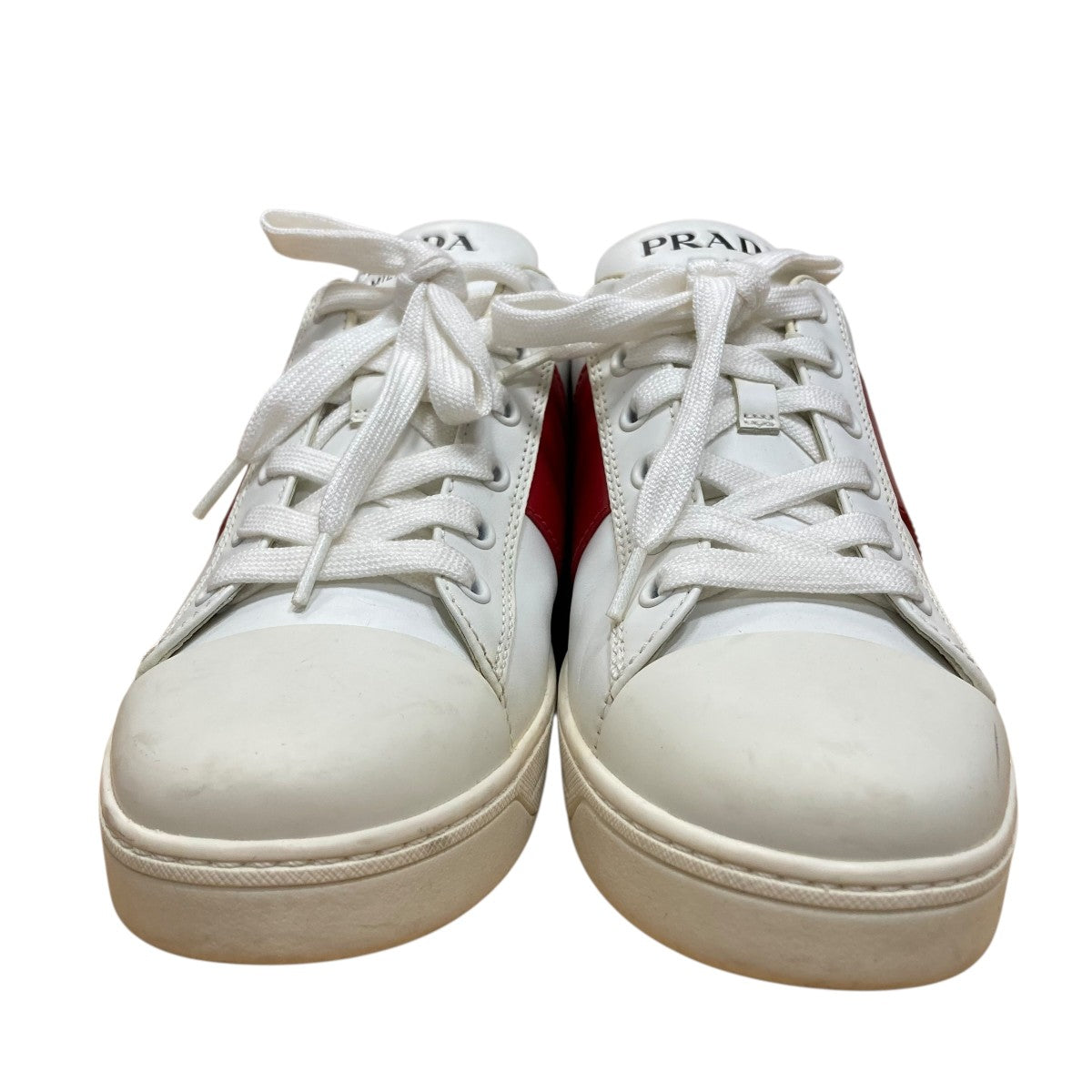 PRADA(プラダ) ローカットスニーカー 1E944L ホワイト×レッド サイズ