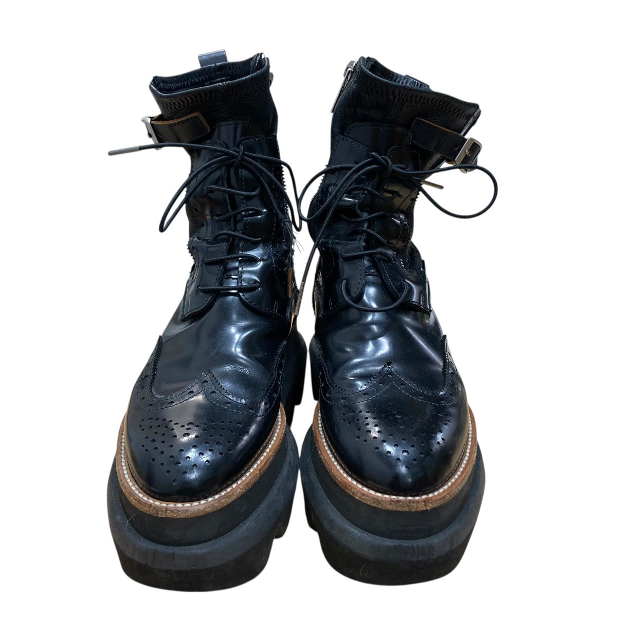 sacai(サカイ) ウィングチップレースアップブーツ 81217 ブラック