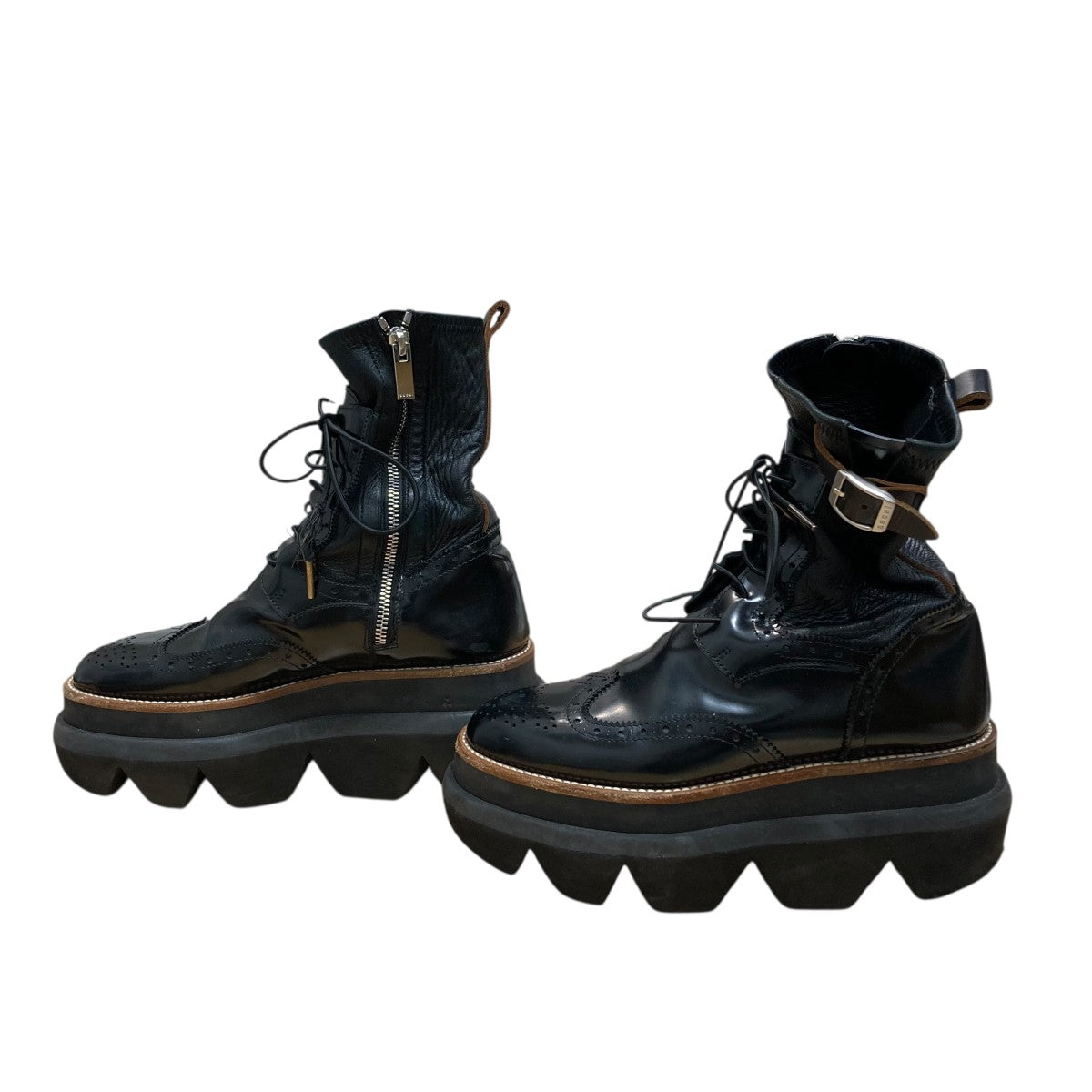 sacai(サカイ) ウィングチップレースアップブーツ 81217 ブラック 