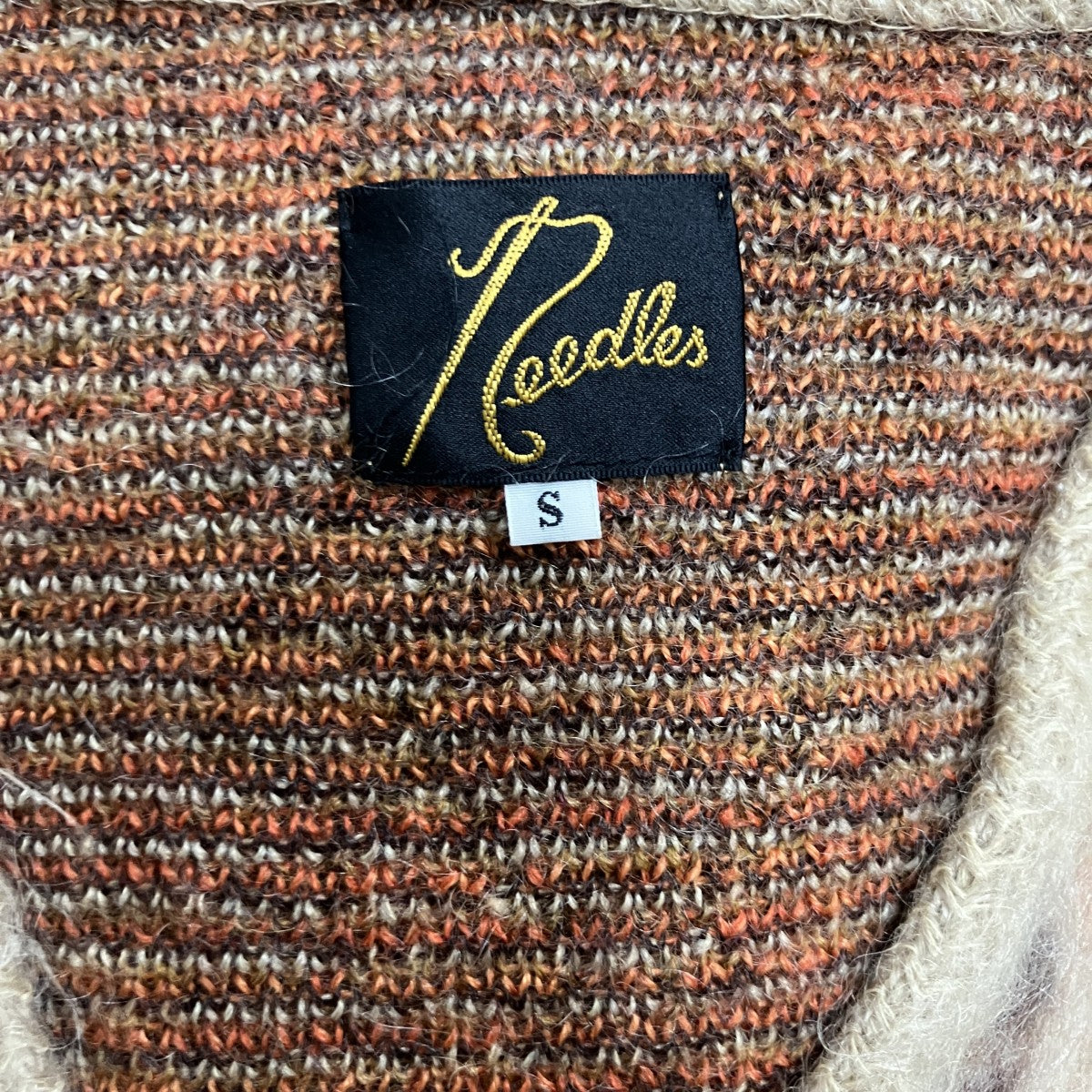 Needles(ニードルズ) モヘアカーディガン HM270 キャメル×オレンジ