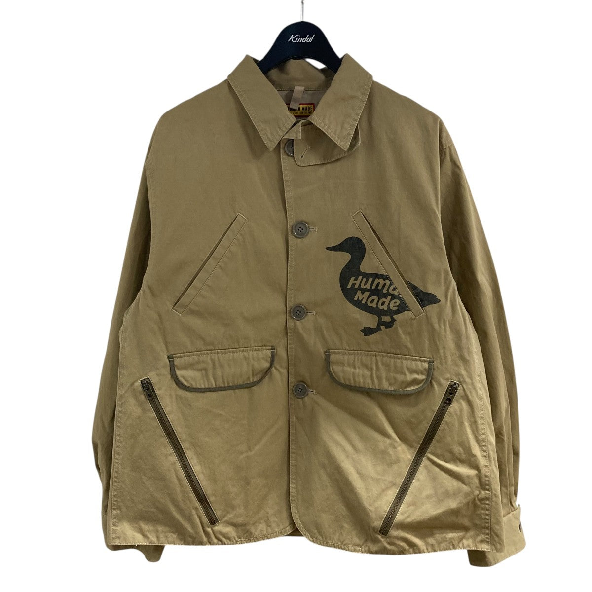 HUMAN MADE フロントロゴプリント マルチポケット ハンチングジャケット 古着・中古-1枚目のアイテム画像
