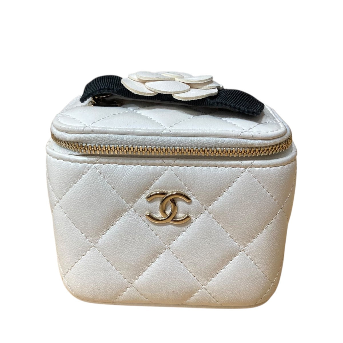 CHANEL ラムスキン カメリアバニティバッグ 古着・中古-2枚目のアイテム画像