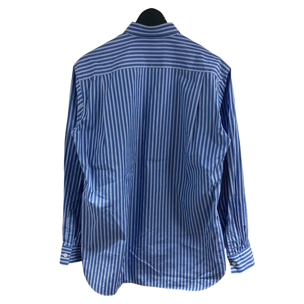 COMME des GARCONS SHIRT 糸染めコットンストライプスローガンシャツ 古着・中古-3枚目のアイテム画像