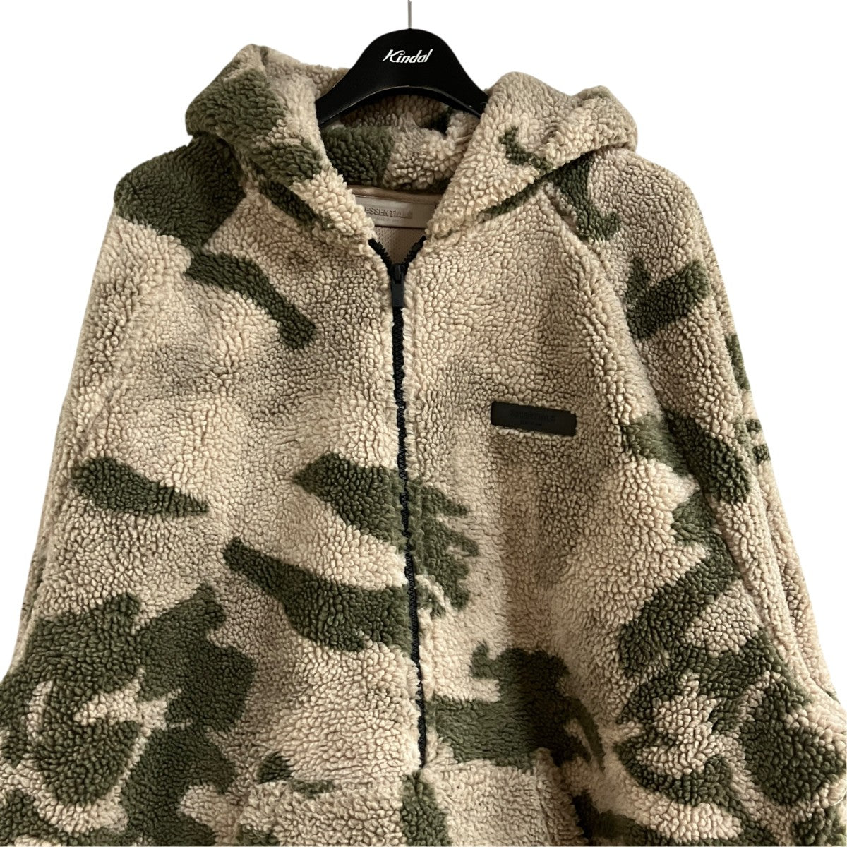 FOG ESSENTIALS カモ柄ハーフジップフリースパーカー 古着・中古-2枚目のアイテム画像