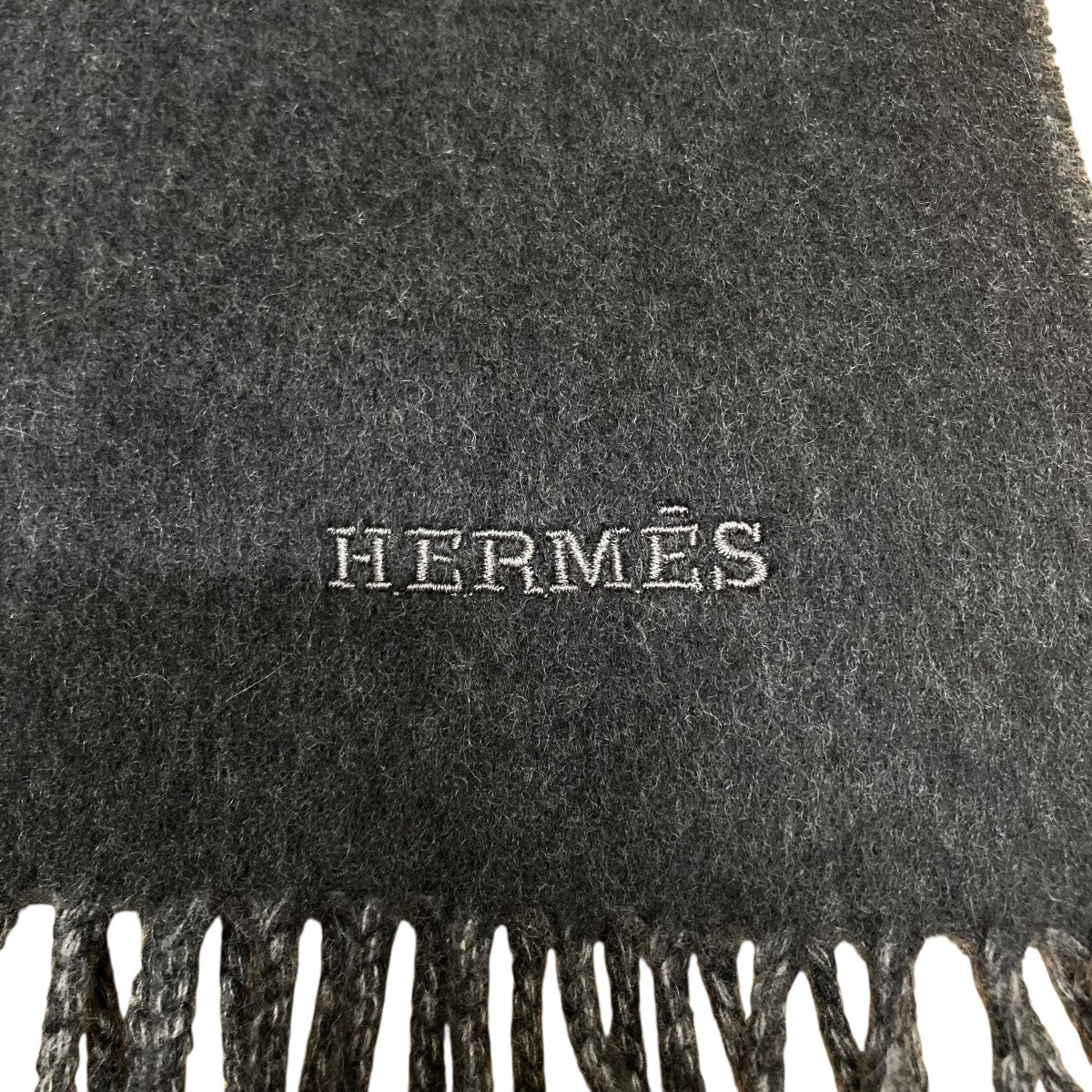 HERMES カシミヤマフラー 古着・中古-4枚目のアイテム画像