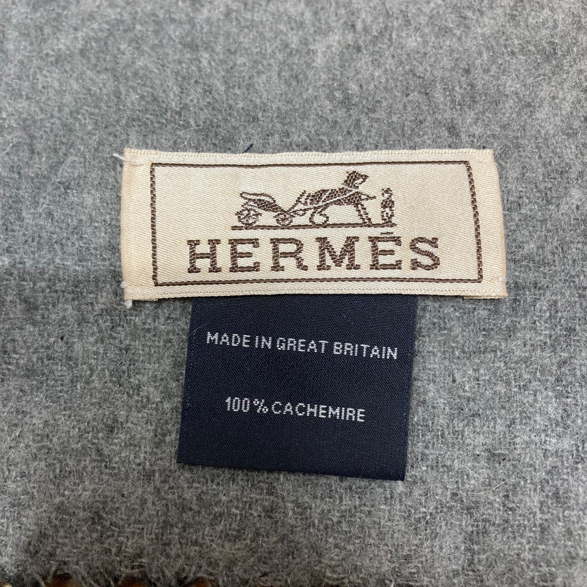 HERMES カシミヤマフラー 古着・中古-5枚目のアイテム画像