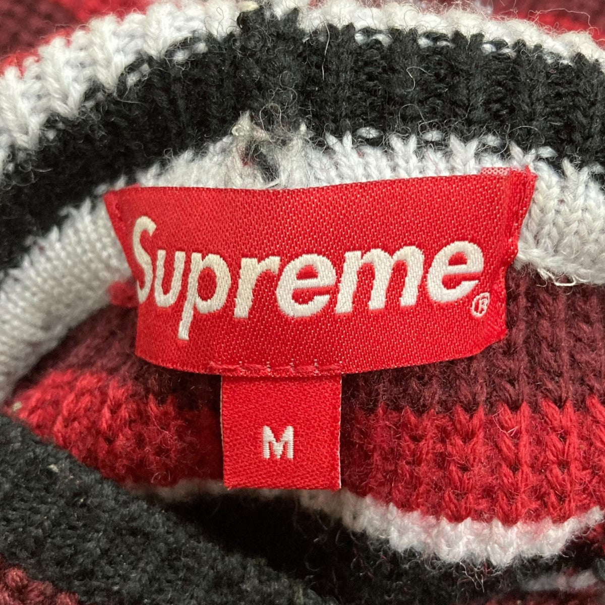 Supreme スモールボックスロゴバラクラバボーダーニットセーター 古着・中古-6枚目のアイテム画像