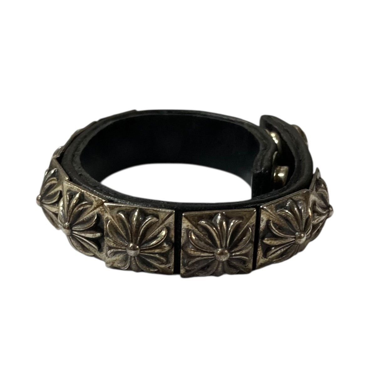 CHROME HEARTS ゼロピラミッドシングルローレザーブレスレット 古着・中古-3枚目のアイテム画像