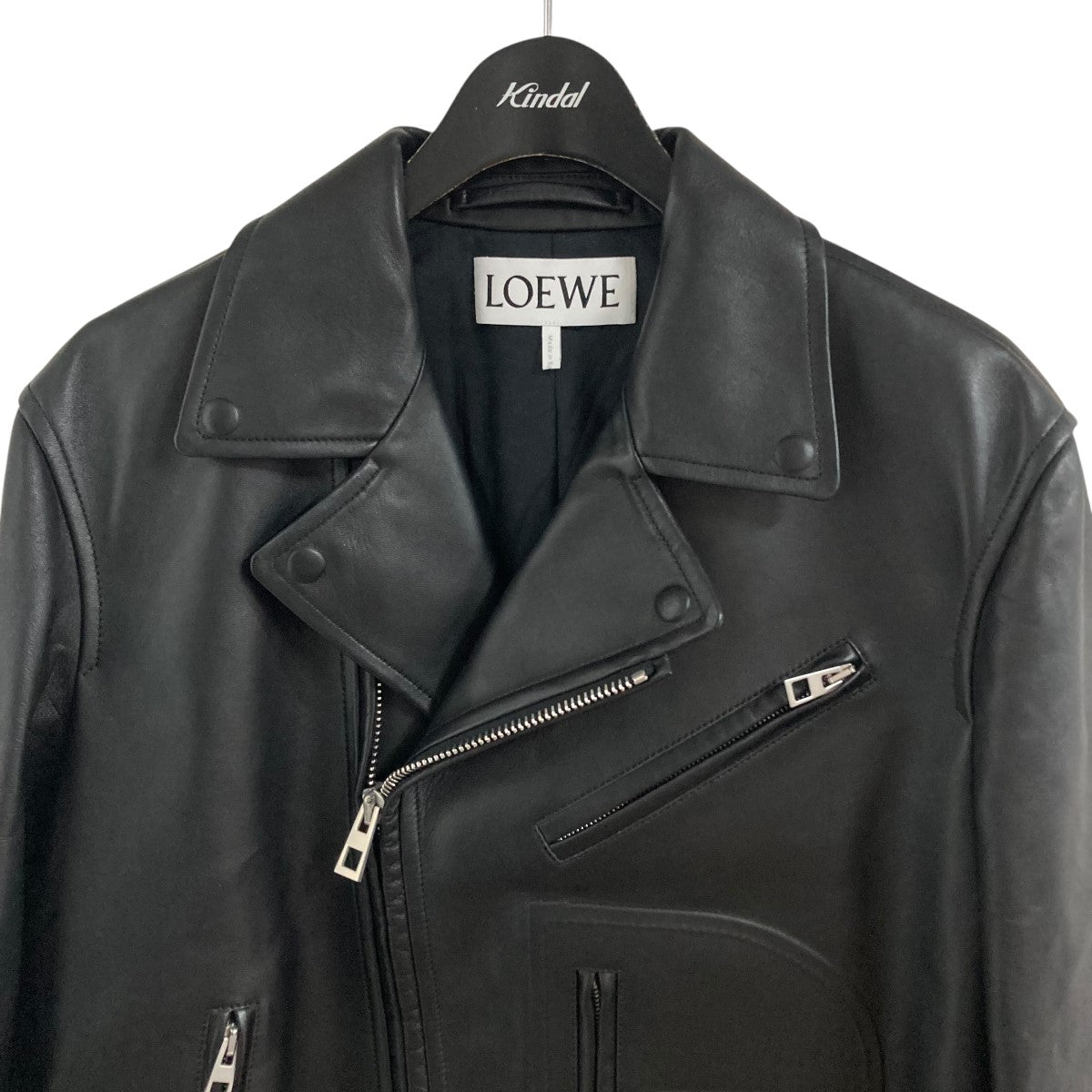LOEWE ナッパラムスキンレザーライダースジャケット 古着・中古-2枚目のアイテム画像