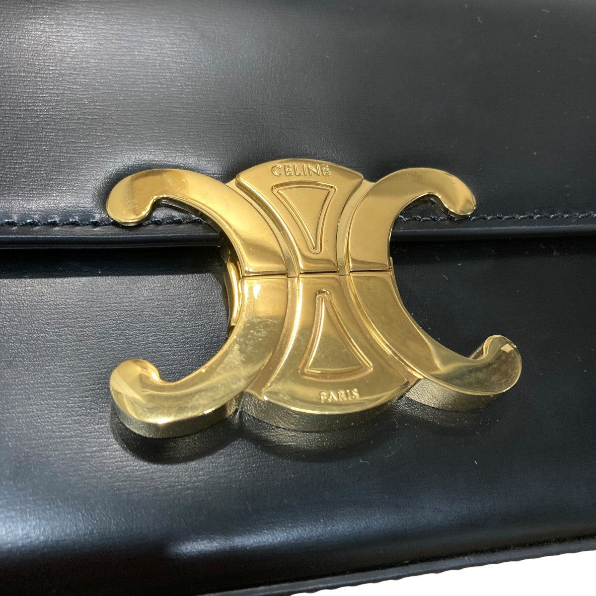 CELINE セリーヌ トリオンフチェーンショルダーバッグ 197993 ショルダー レザー【中古】 レディース セリーヌ CELINE チェーンショルダーバッグ 197993 ブラックGD金具