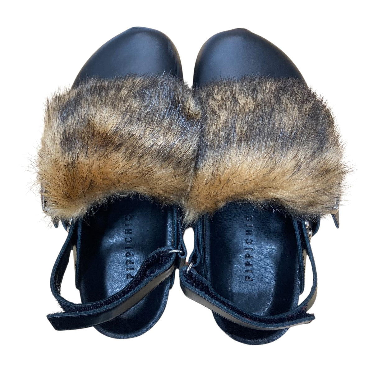 フェイクファーサボサンダル