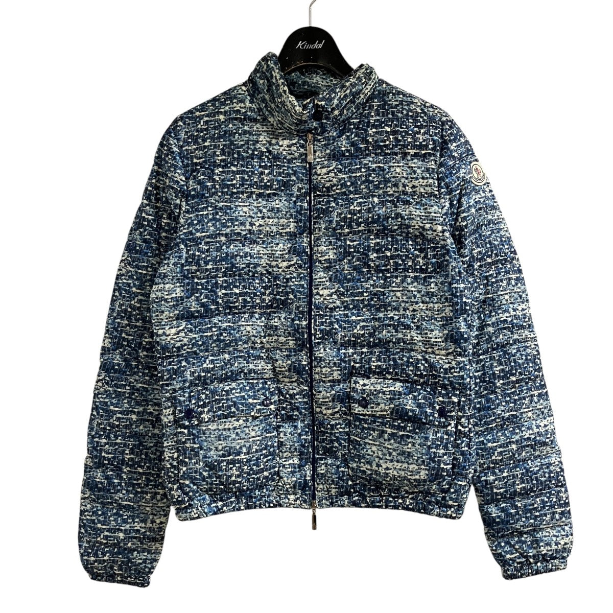 MONCLER ツイード転写ダウンジャケット 古着・中古-1枚目のアイテム画像