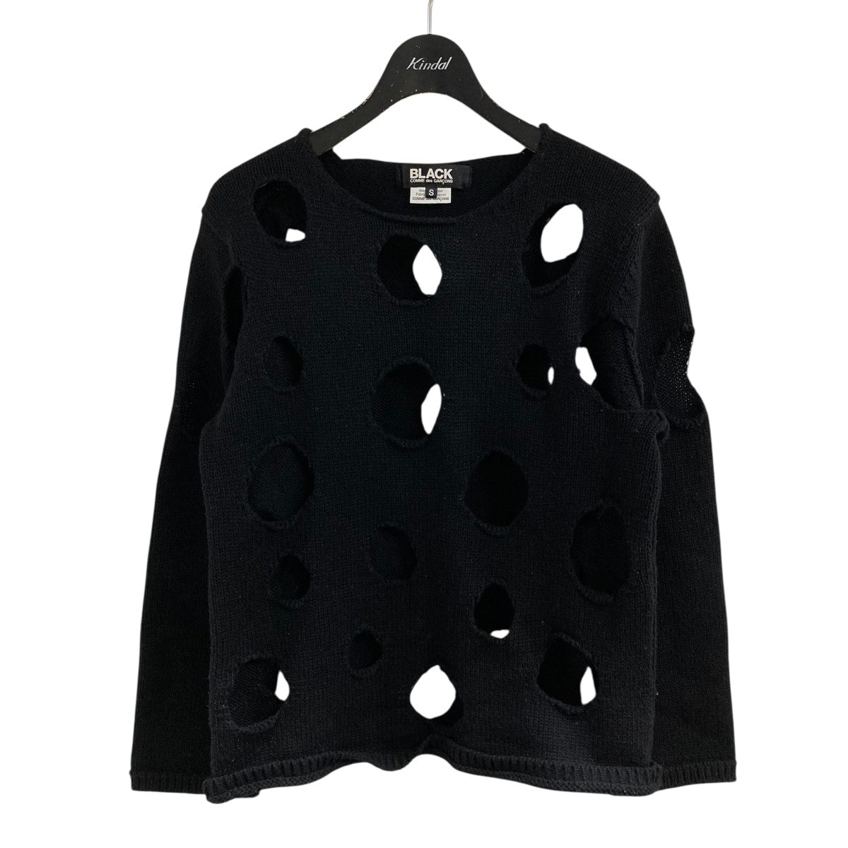BLACK COMME des GARCONS ダメージ加工ニットセーター 古着・中古-1枚目のアイテム画像