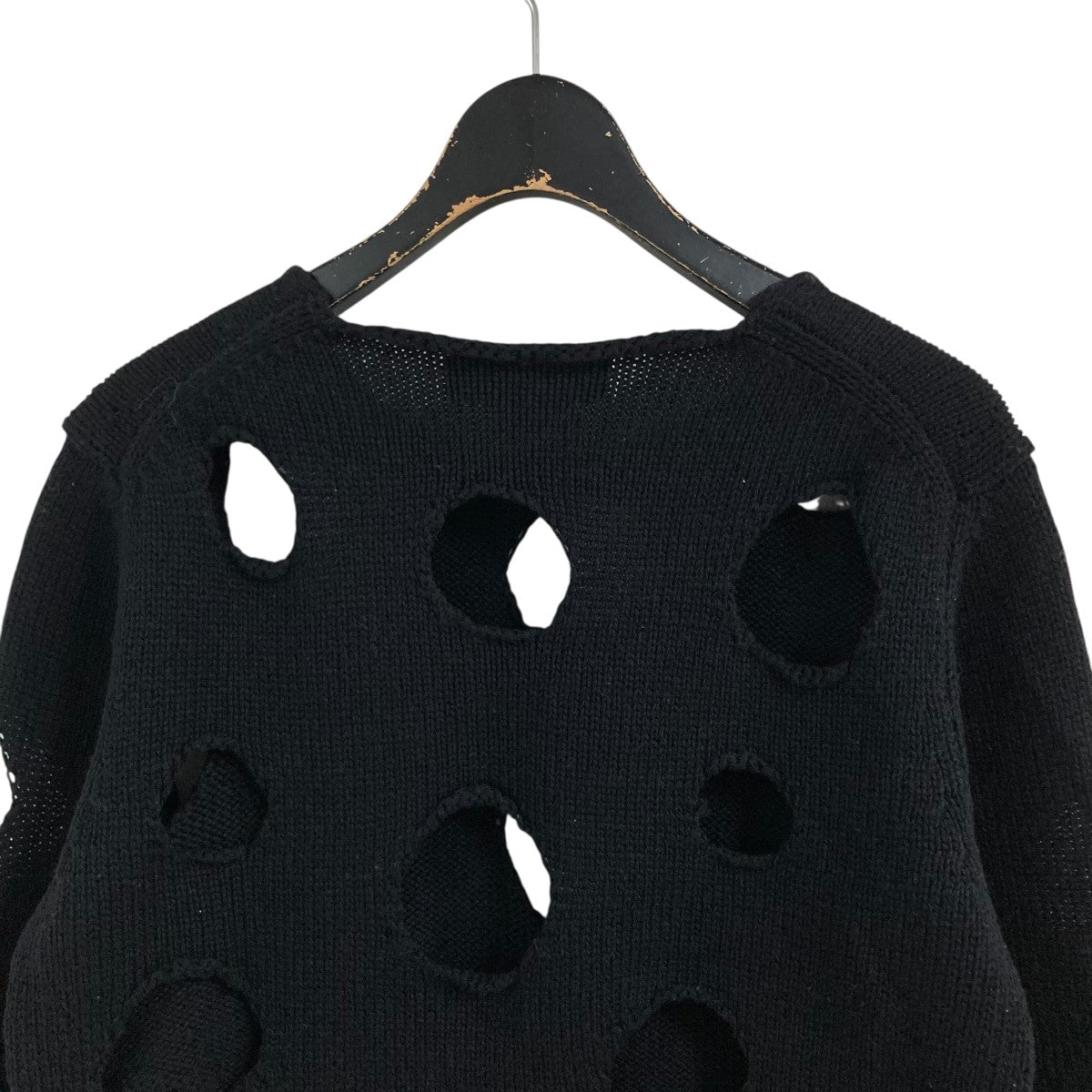 BLACK COMME des GARCONS ダメージ加工ニットセーター 古着・中古-4枚目のアイテム画像