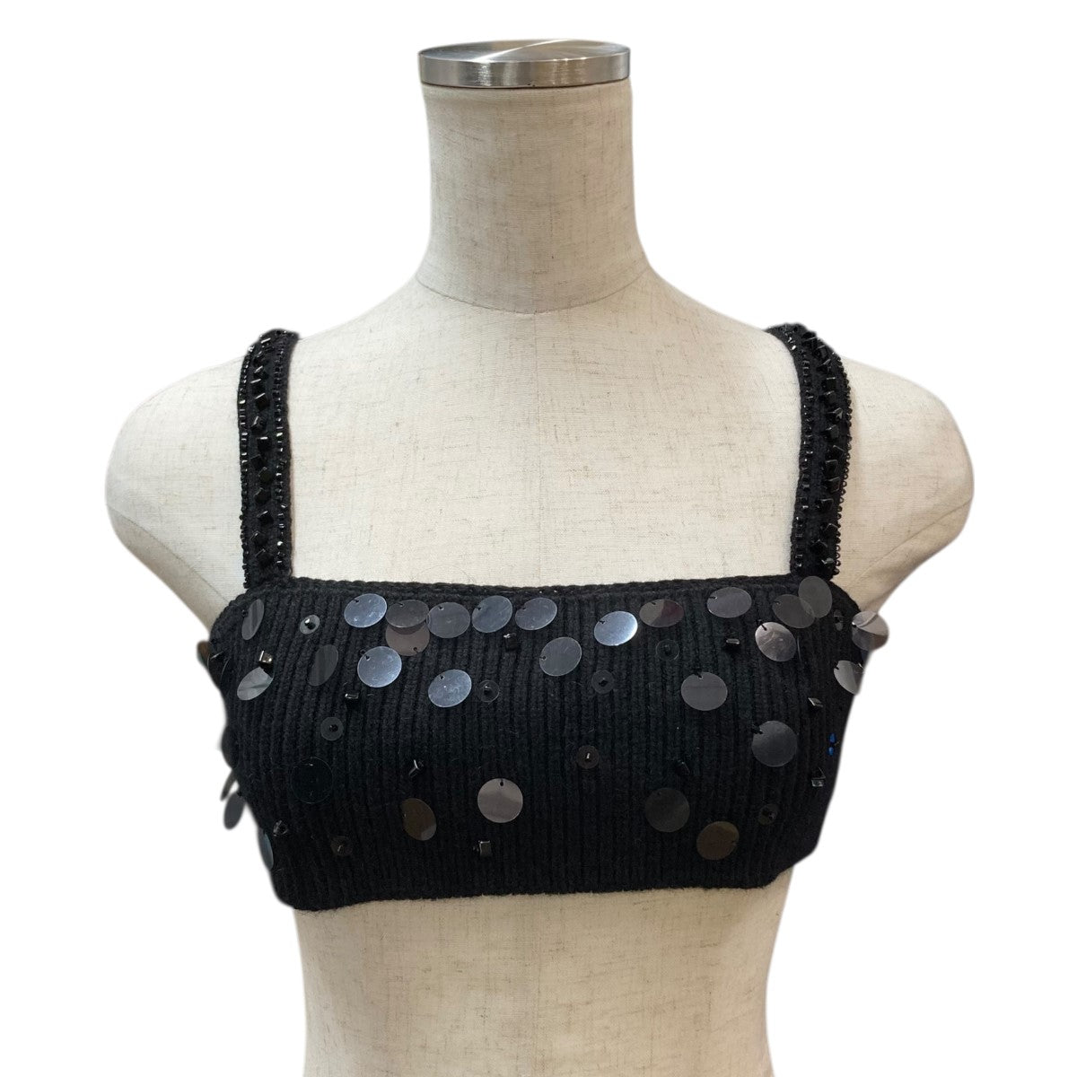 FETICO 23AW｢SPANGLE ANGOLA WOOL KNIT BRA｣スパンコールニットブラFTC234-0701 古着・中古-1枚目のアイテム画像