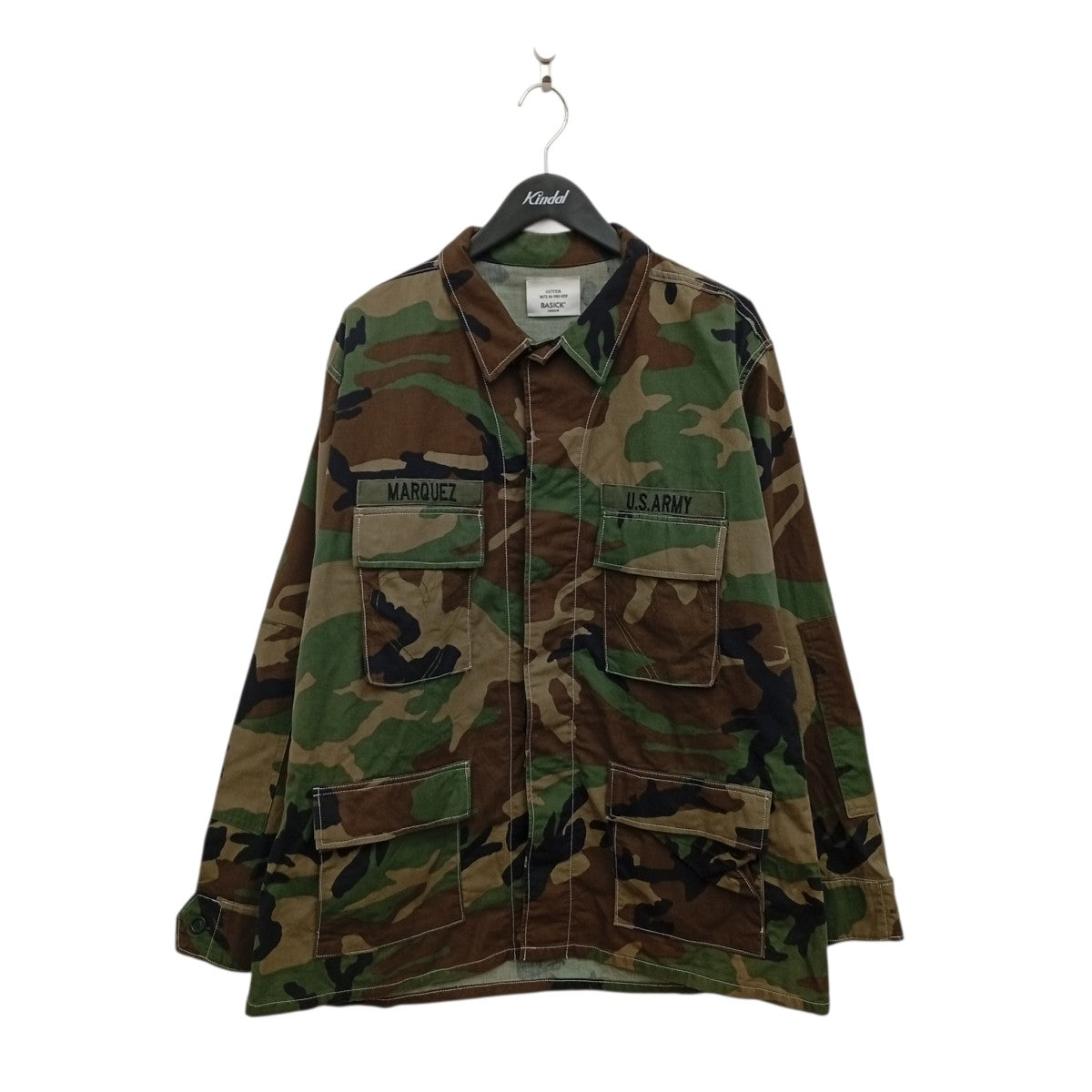 BASICKS 23SSUS．ARMYカモ柄ミリタリージャケット5672-14-980-059 古着・中古-1枚目のアイテム画像