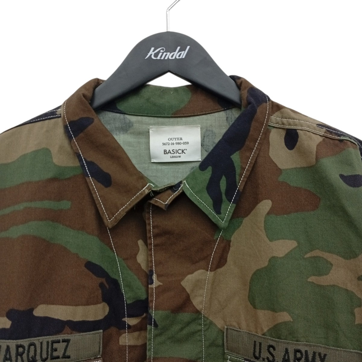 BASICKS 23SSUS．ARMYカモ柄ミリタリージャケット5672-14-980-059 古着・中古-6枚目のアイテム画像