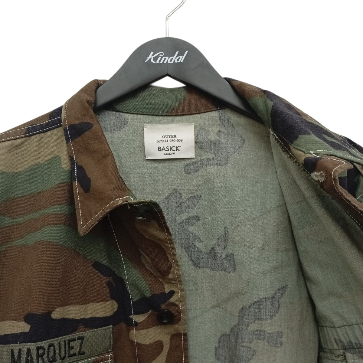 BASICKS 23SSUS．ARMYカモ柄ミリタリージャケット5672-14-980-059 古着・中古-7枚目のアイテム画像