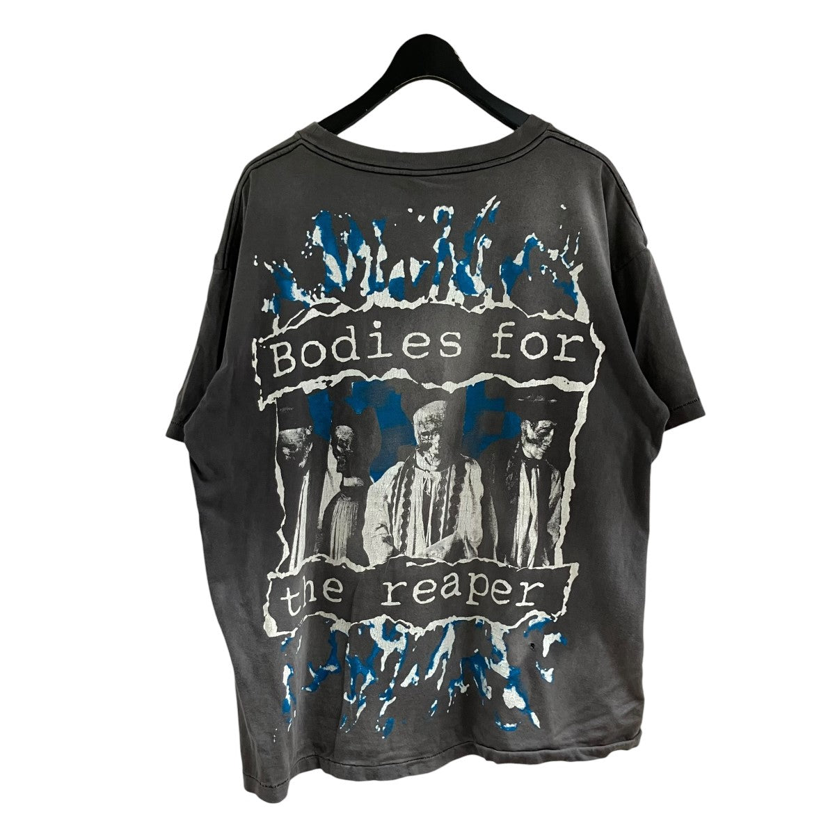 キリストプリントダメージ加工半袖Tシャツ