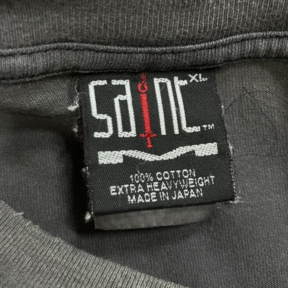 キリストプリントダメージ加工半袖Tシャツ