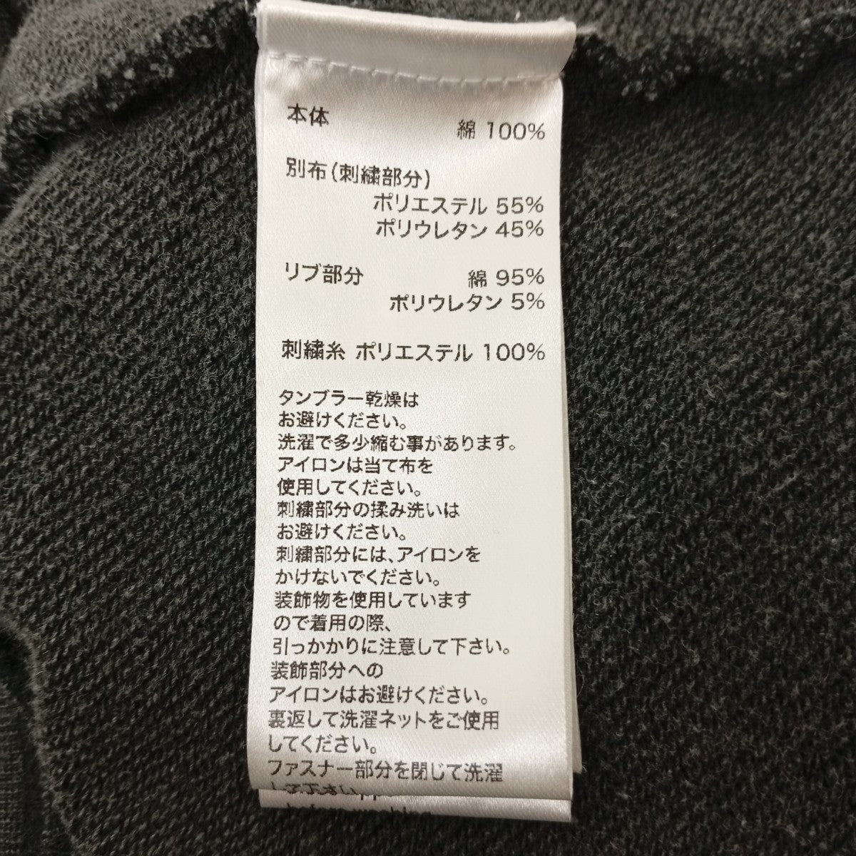 ダメージ加工ジップアップパーカー