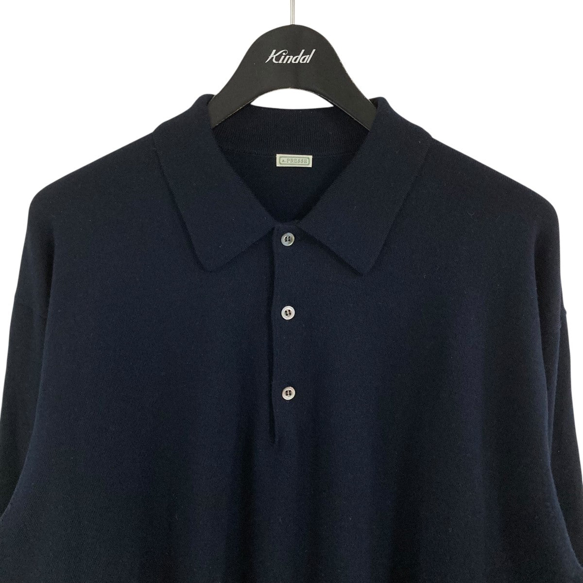 A．PRESSE(アプレッセ) L／Sニットポロシャツ 22AAP-03-03H ネイビー