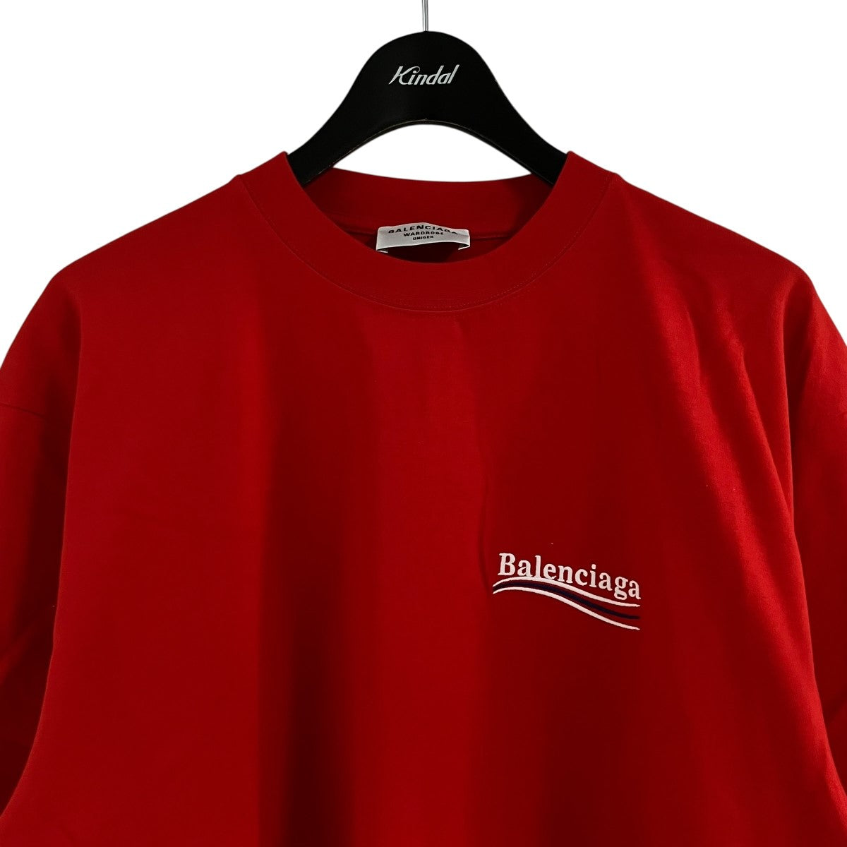 BALENCIAGA(バレンシアガ) ロゴ刺繍Tシャツ 641655 レッド サイズ S