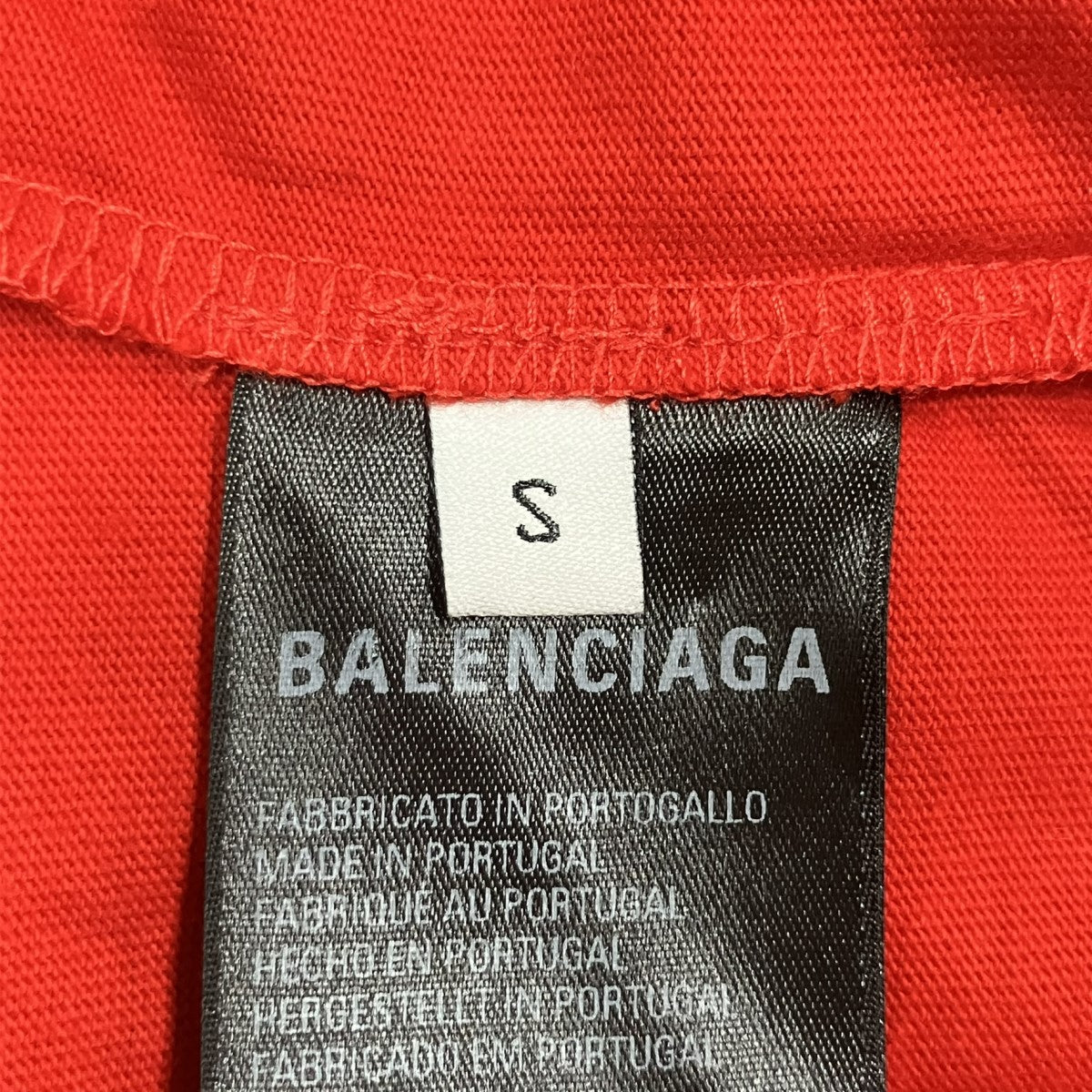 BALENCIAGA(バレンシアガ) ロゴ刺繍Tシャツ 641655 レッド サイズ S