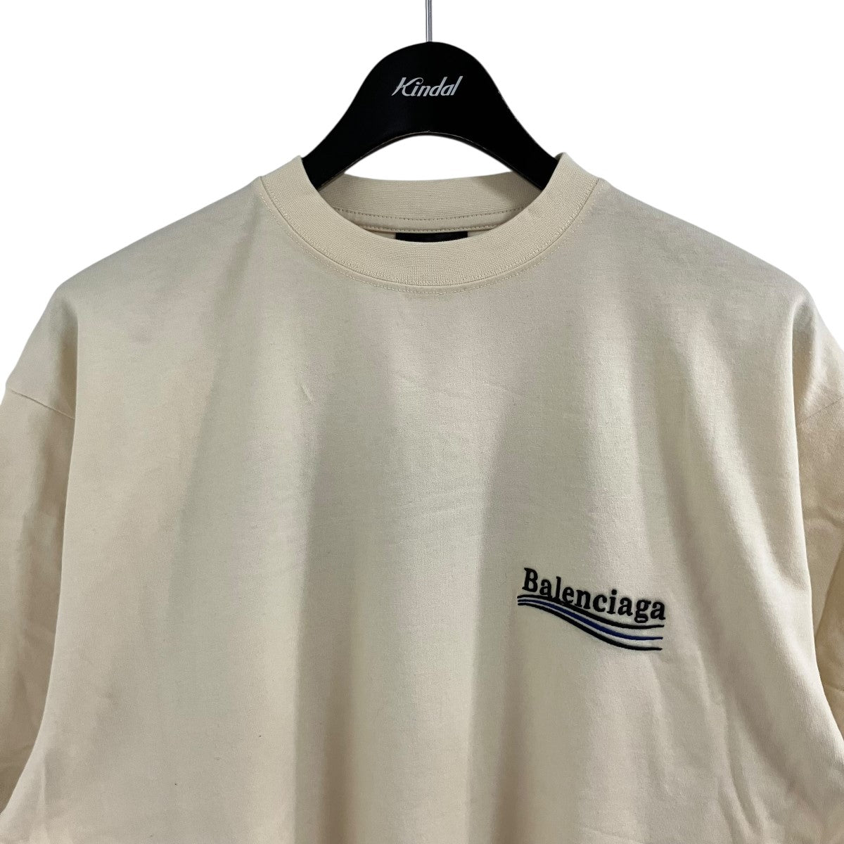 【BALENCIAGA】 ロゴ刺繍 ヴィンテージ加工 Tシャツ XS 未使用 BALENCIAGA(バレンシアガ) ロゴ刺繍Tシャツ 641675 ベージュ サイズ