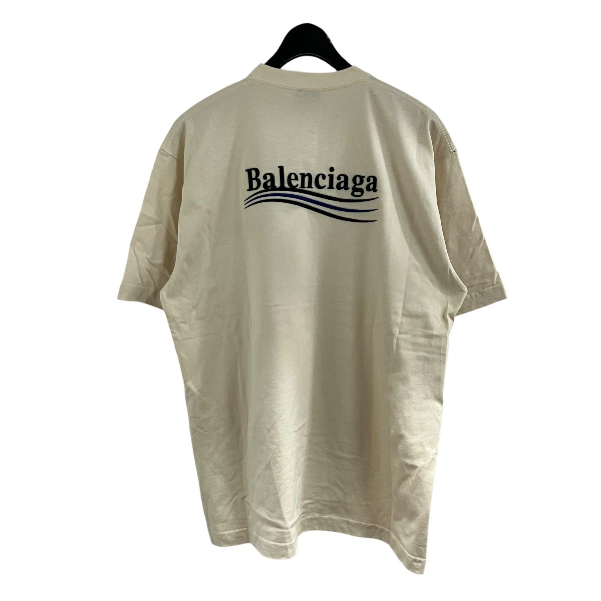 【美品】バレンシアガ バックロゴ オーバーサイズ Tシャツ ベージュ S BALENCIAGA(バレンシアガ) ロゴ刺繍Tシャツ 641675 ベージュ サイズ