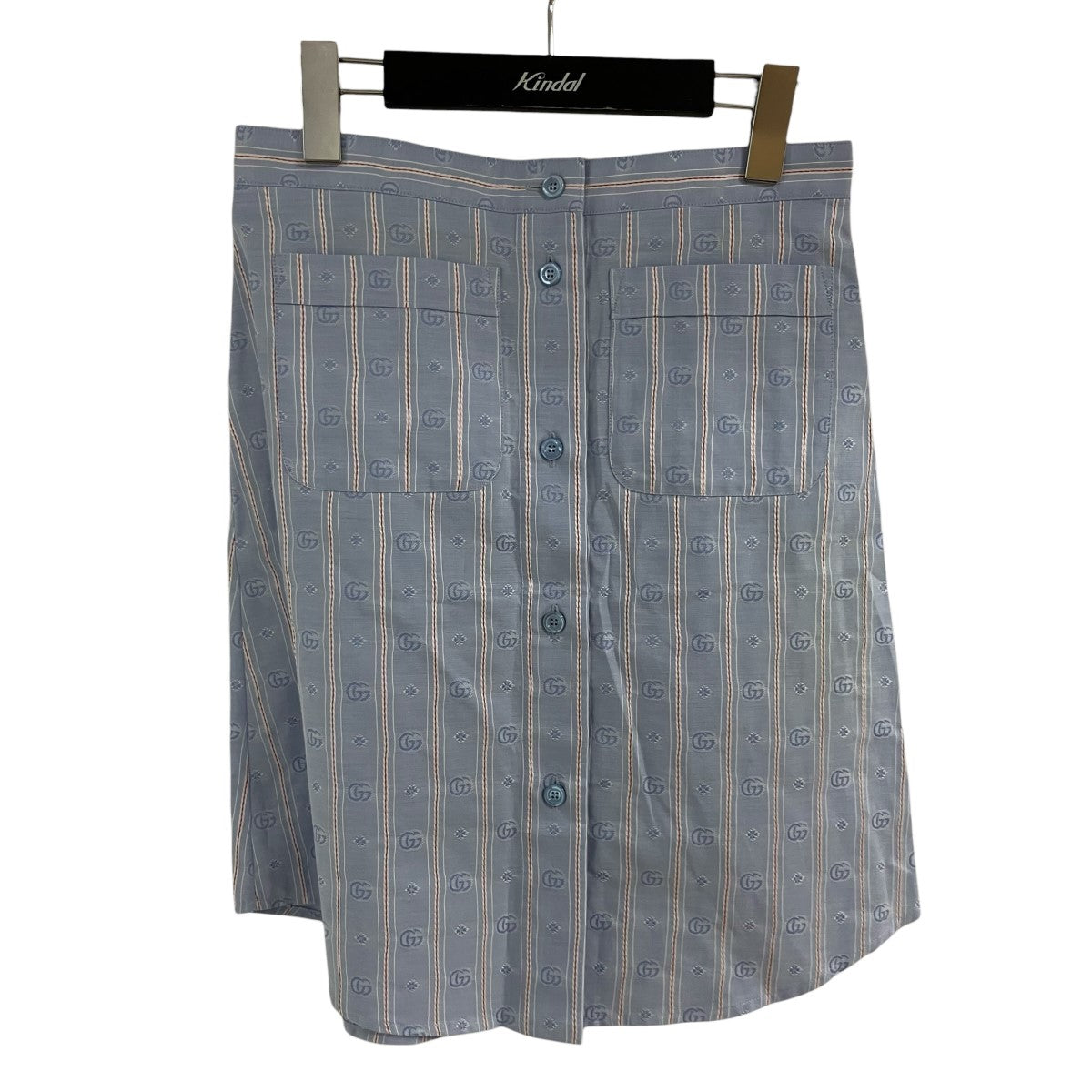 GUCCI(グッチ) ストライプスカート 739403 スカイブルー サイズ 40