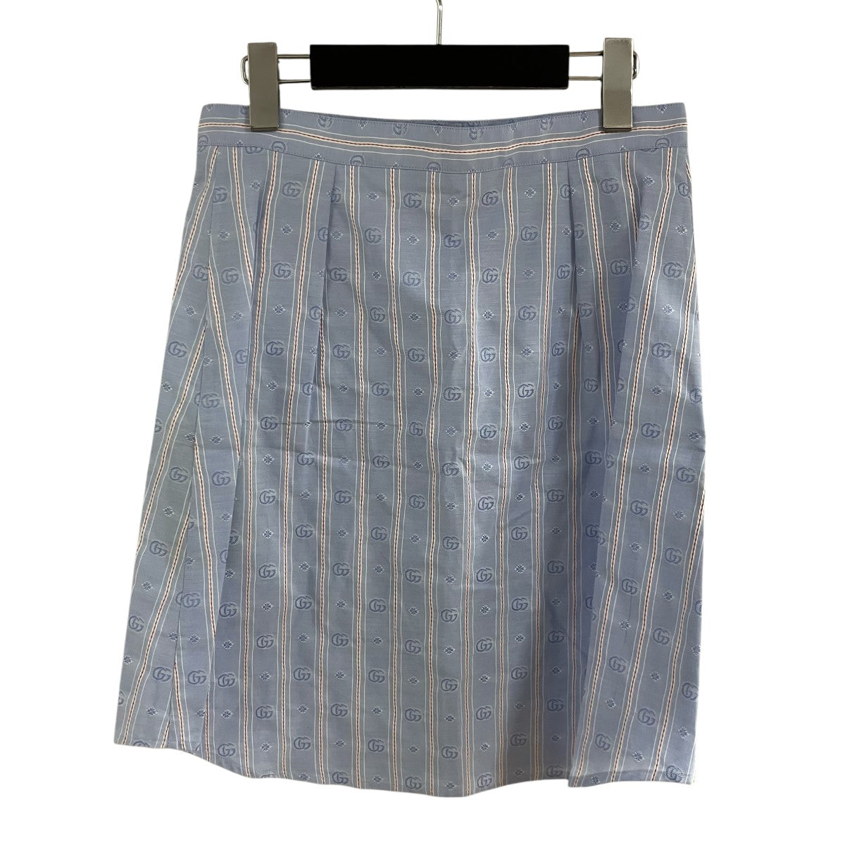 GUCCI(グッチ) ストライプスカート 739403 スカイブルー サイズ 40