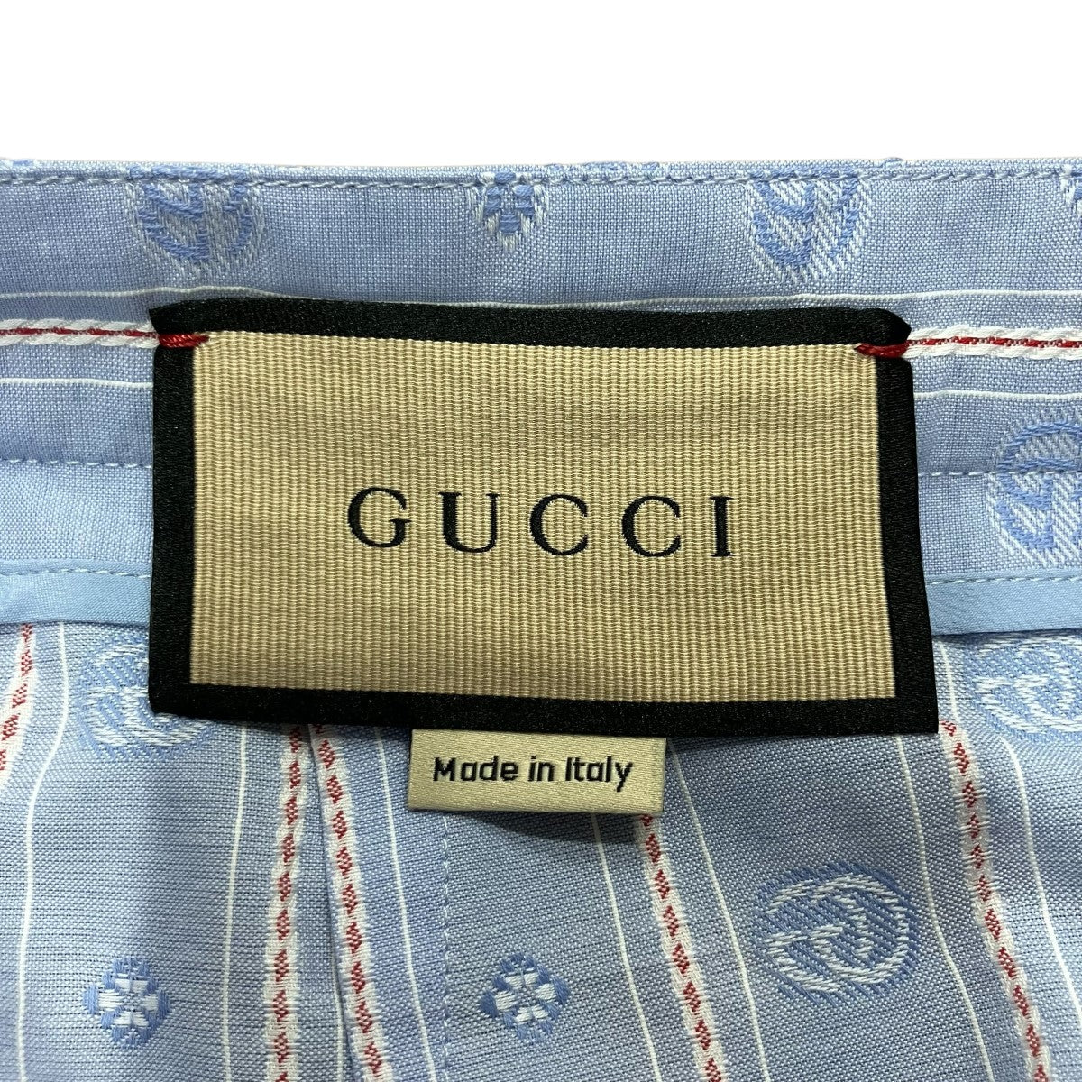 GUCCI(グッチ) ストライプスカート 739403 スカイブルー サイズ 40