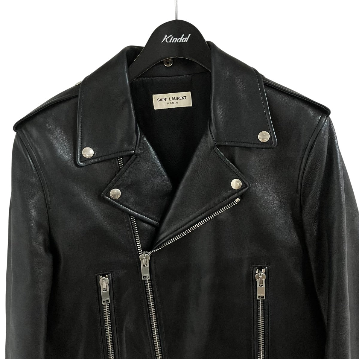Saint Laurent Paris ラムレザーライダースジャケット 古着・中古-2枚目のアイテム画像