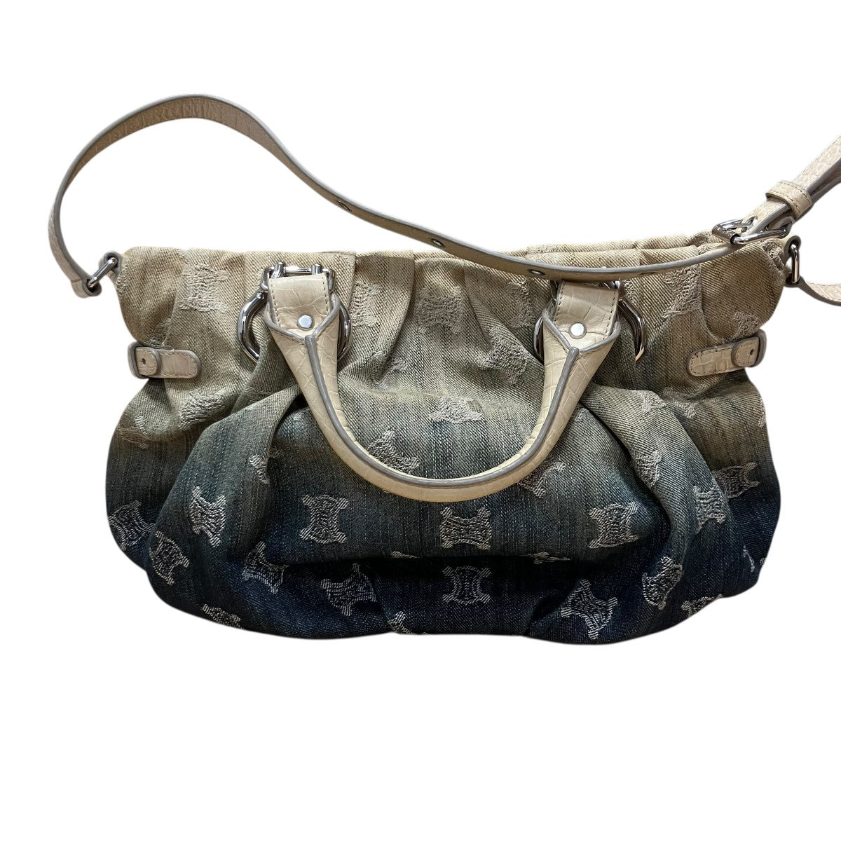 CELINE(セリーヌ) 2WAYショルダーバッグ ベージュ×インディゴ サイズ