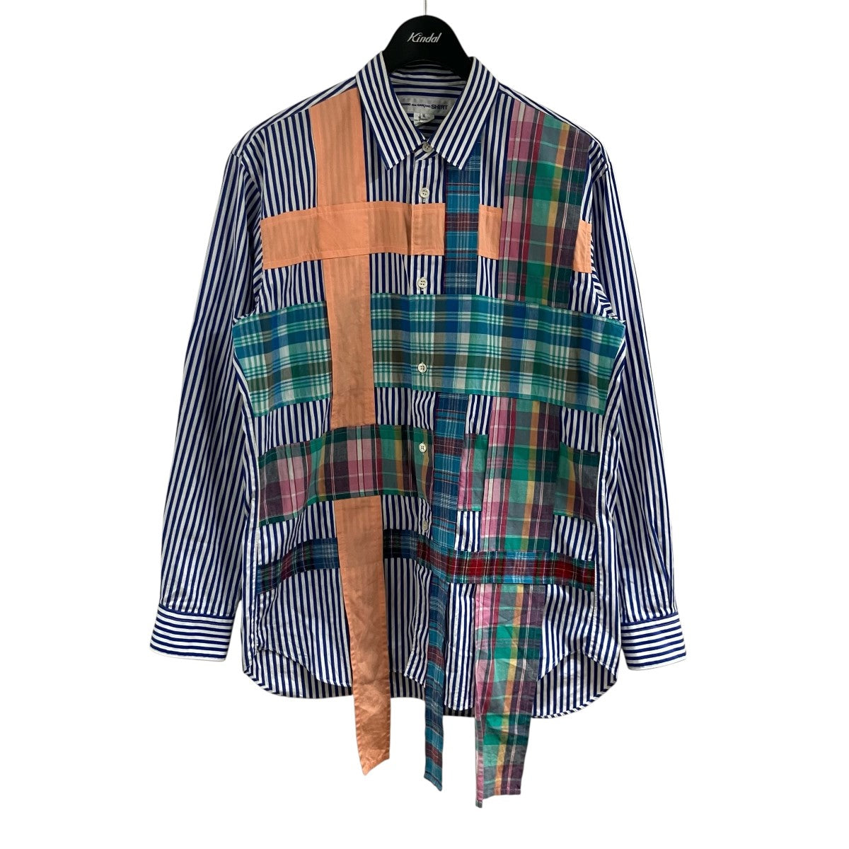 COMME des GARCONS SHIRT ストライプチェックシャツ 古着・中古-1枚目のアイテム画像