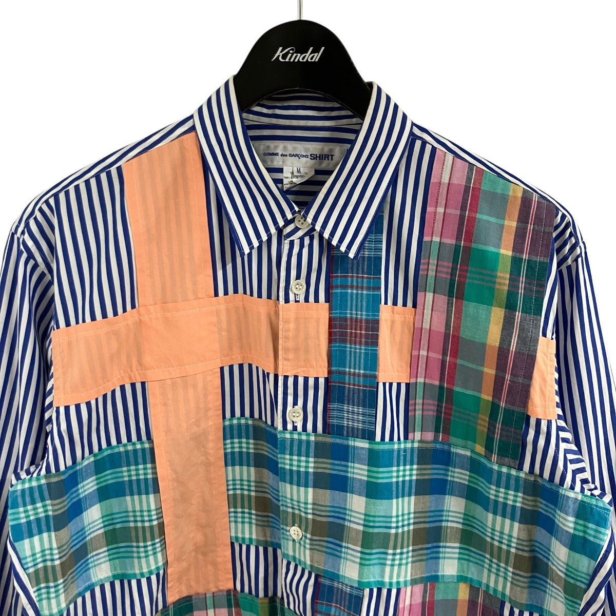 COMME des GARCONS SHIRT ストライプチェックシャツ 古着・中古-2枚目のアイテム画像