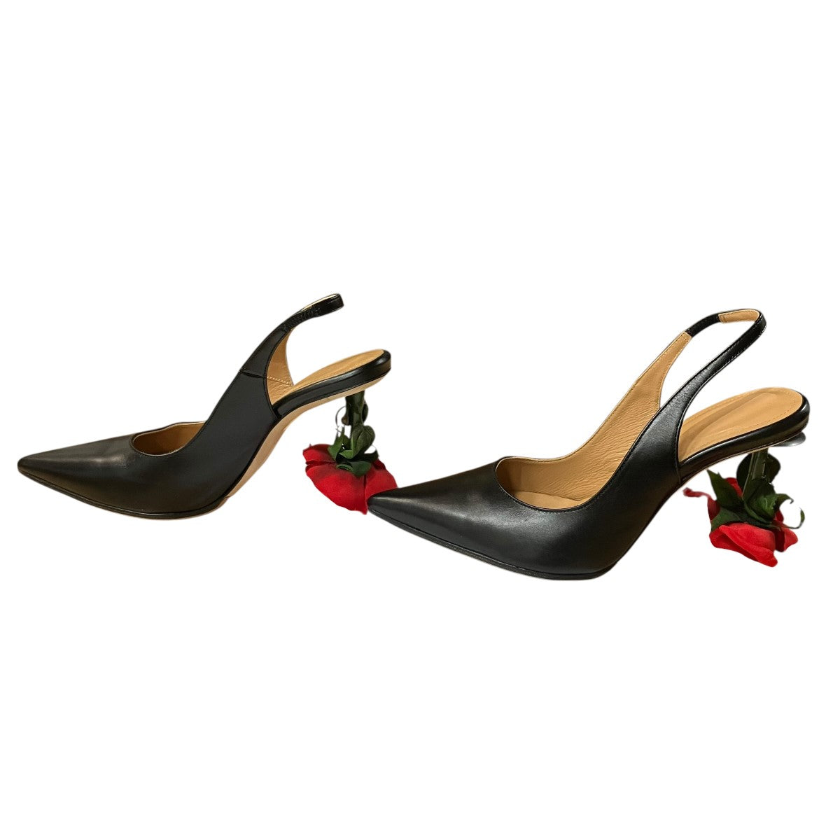LOEWE(ロエベ) ローズヒールパンプス ブラック×レッド サイズ 36