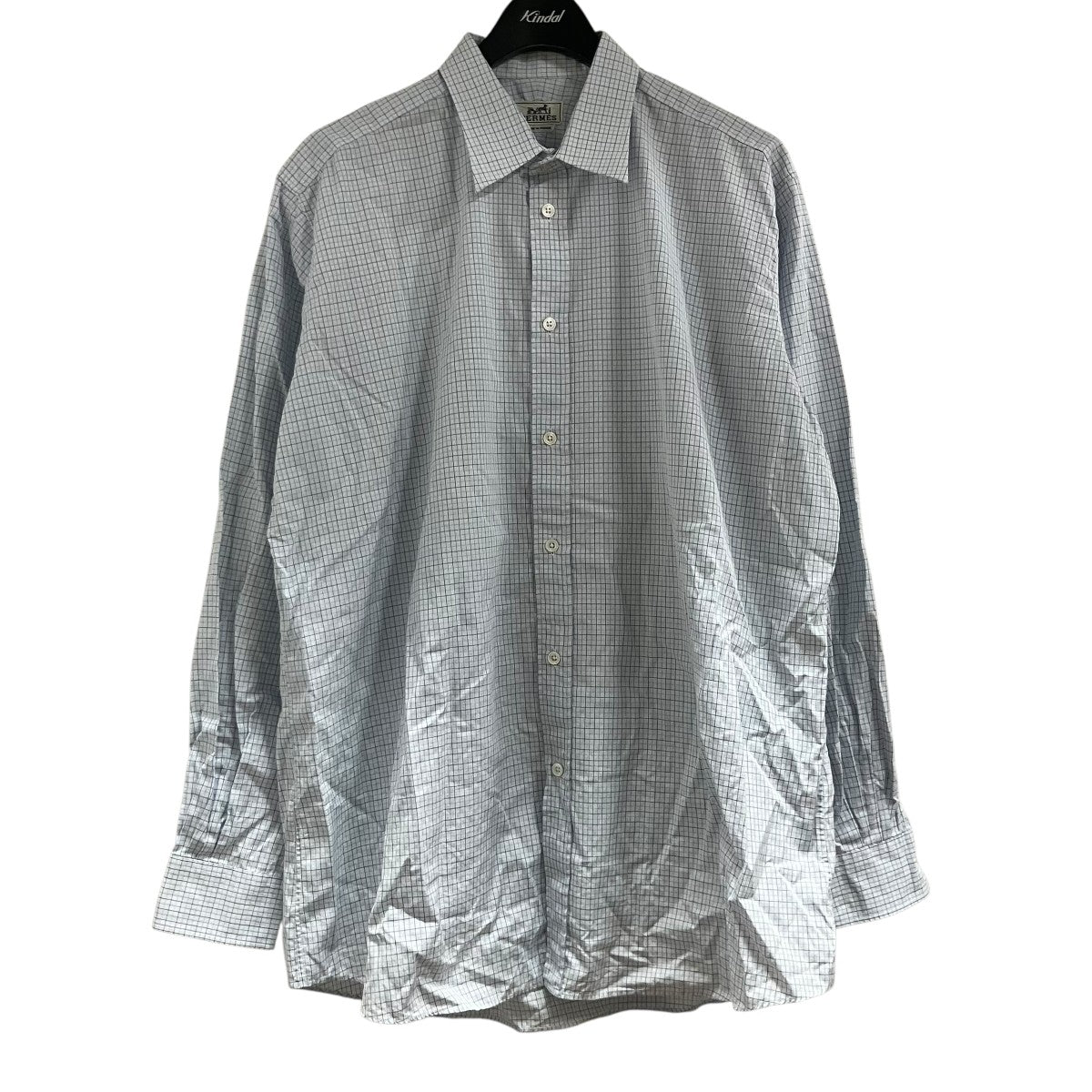 HERMES 90Sチェックシャツ 古着・中古-1枚目のアイテム画像