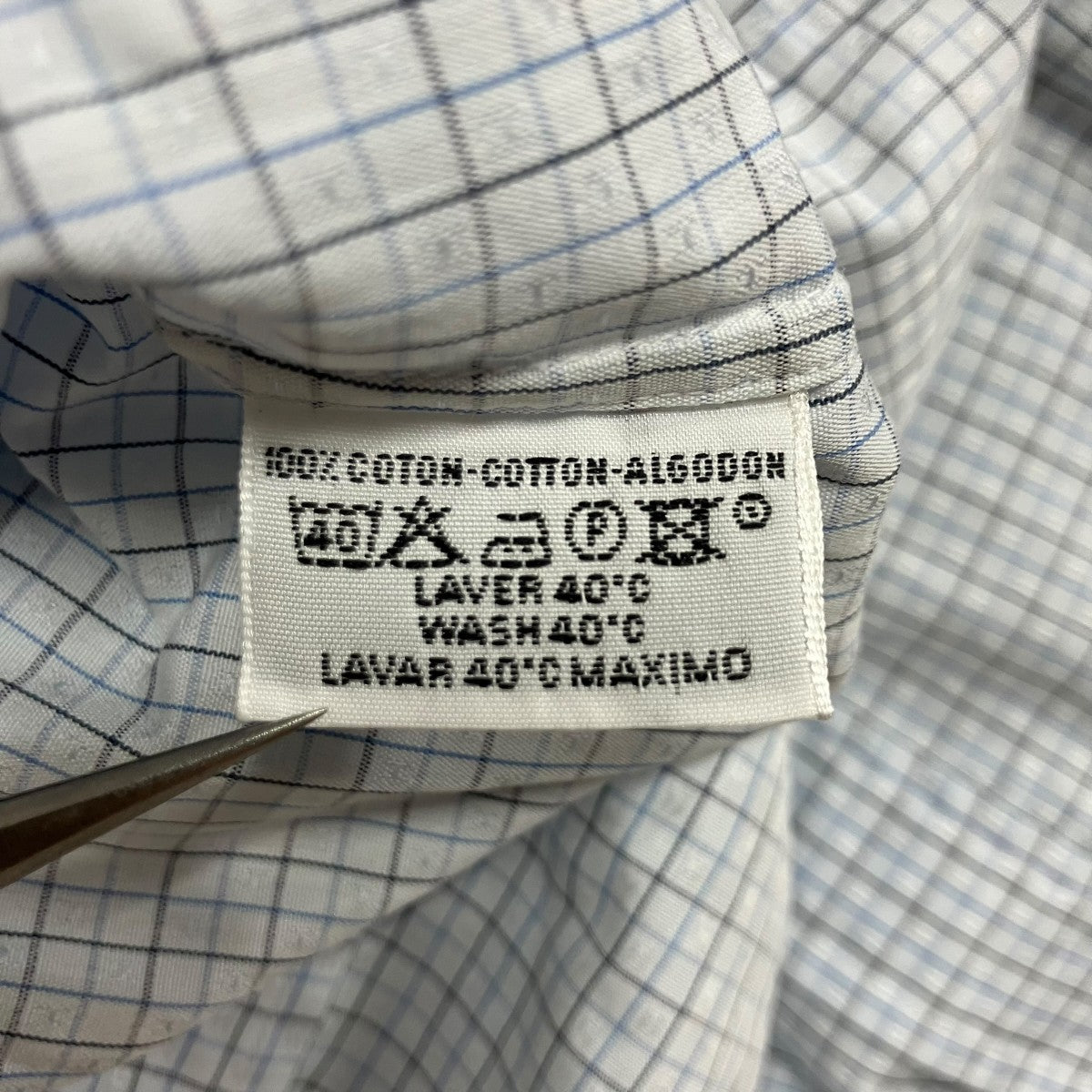 HERMES 90Sチェックシャツ 古着・中古-6枚目のアイテム画像