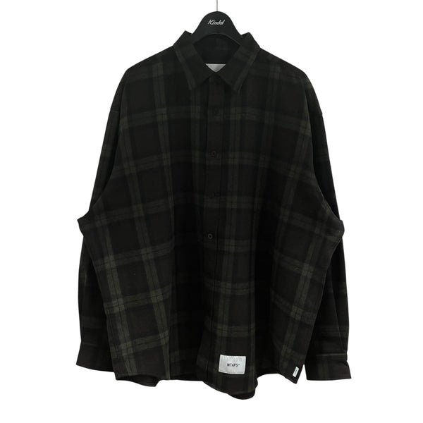 WTAPS(ダブルタップス) ウールチェックシャツ 252TQDT-SHM03 ブラウン