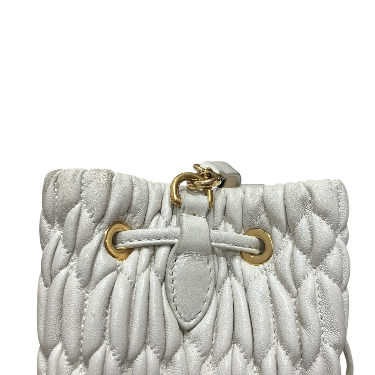 MIU MIU ナッパレザー マテラッセ ドローストリングショルダーバッグ 古着・中古-6枚目のアイテム画像