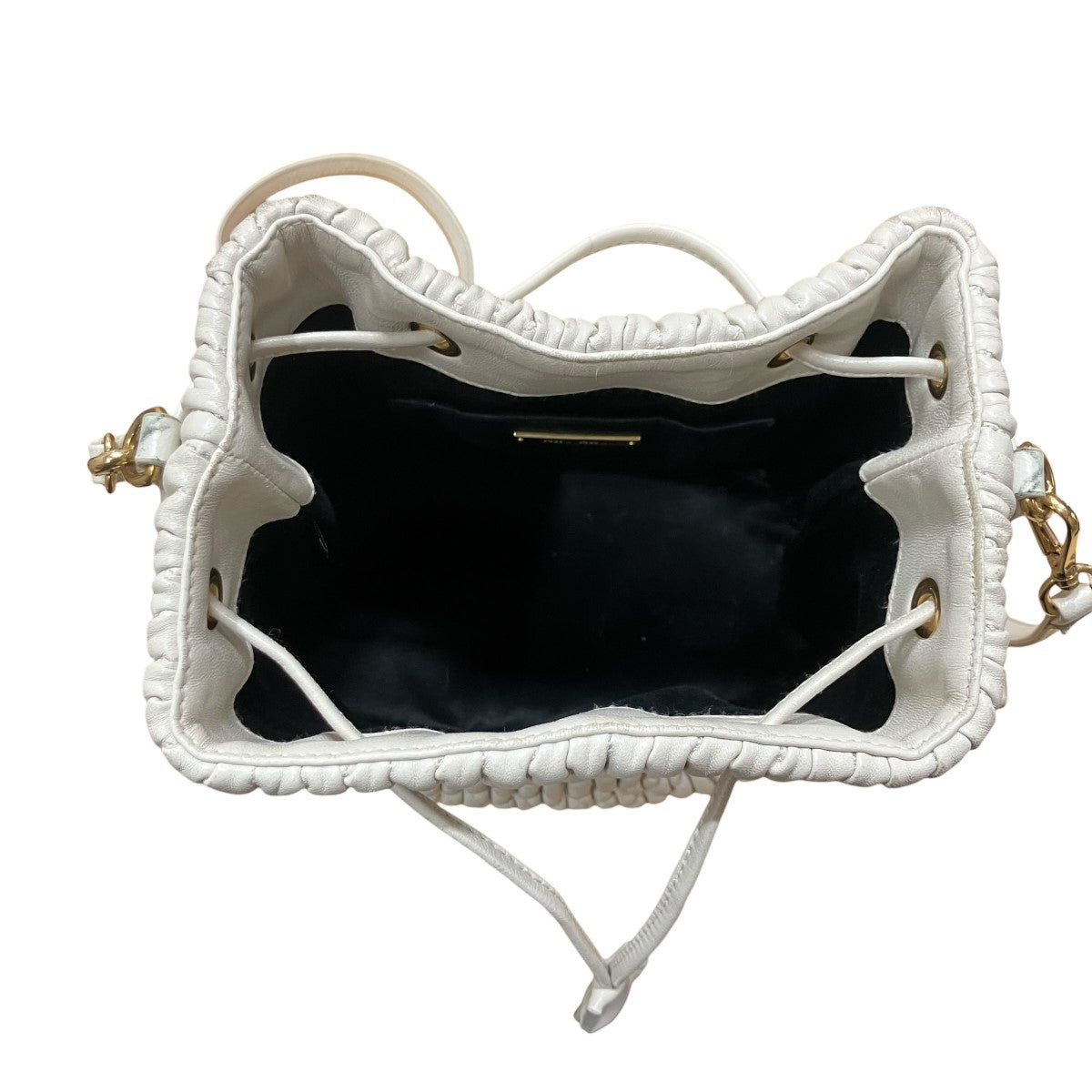 MIU MIU ナッパレザー マテラッセ ドローストリングショルダーバッグ 古着・中古-9枚目のアイテム画像