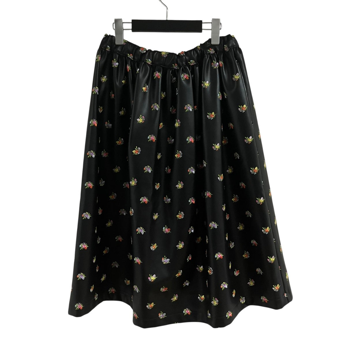 COMME des GARCONS GIRL フェイクレザーエンブロイダリースカート 古着・中古-3枚目のアイテム画像